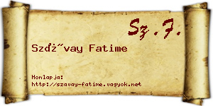 Szávay Fatime névjegykártya